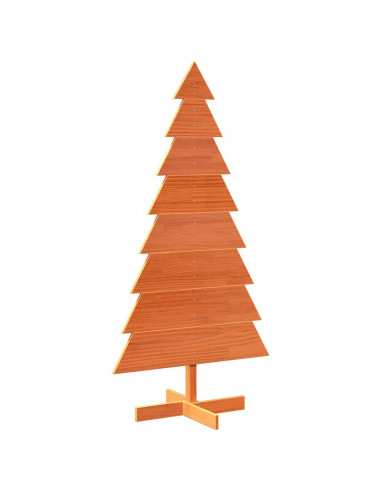 Albero di Natale Marrone Cera 150 cm in Legno Massello di Pino