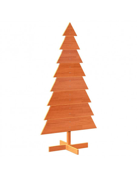 Albero di Natale Marrone Cera 150 cm in Legno Massello di Pino