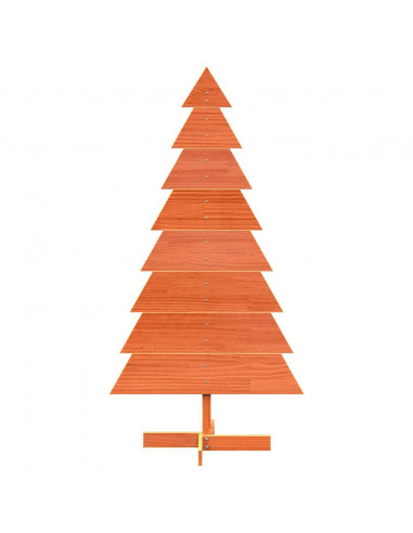 Albero di Natale Marrone Cera 150 cm in Legno Massello di Pino