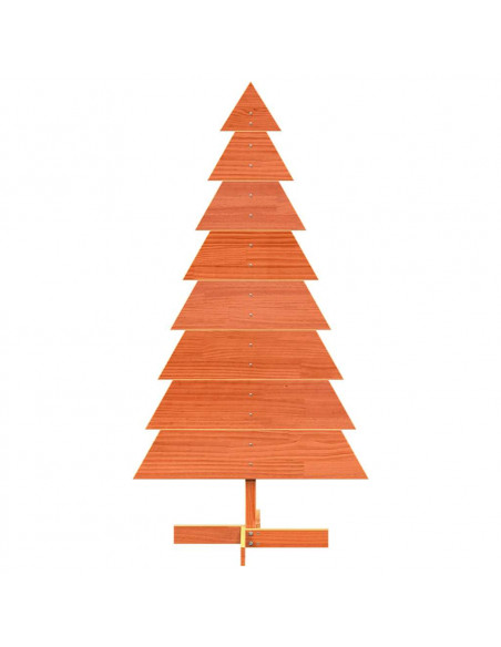 Albero di Natale Marrone Cera 150 cm in Legno Massello di Pino