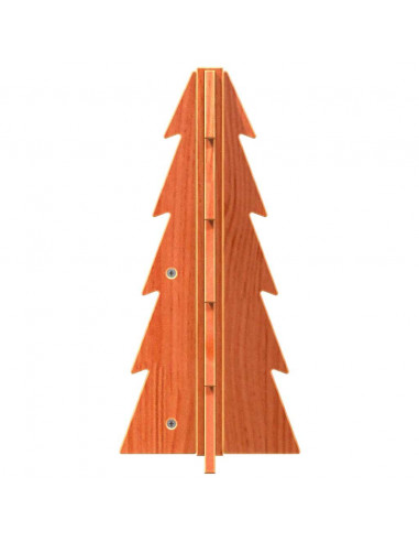 Albero di Natale Marrone Cera 49 cm in Legno Massello di Pino