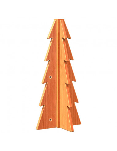 Albero di Natale Marrone Cera 49 cm in Legno Massello di Pino