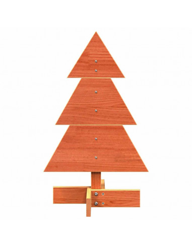 Albero di Natale Marrone Cera 60 cm in Legno Massello di Pino