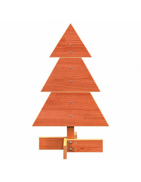 Albero di Natale Marrone Cera 60 cm in Legno Massello di Pino
