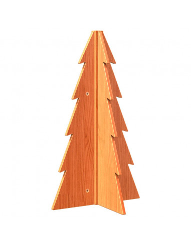 Albero di Natale Marrone Cera 69,5 cm in Legno Massello di Pino