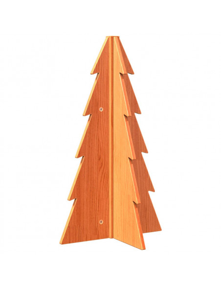 Albero di Natale Marrone Cera 69,5 cm in Legno Massello di Pino
