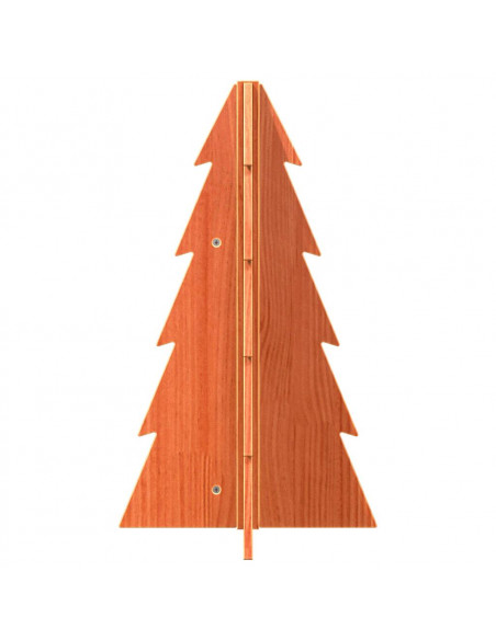Albero di Natale Marrone Cera 69,5 cm in Legno Massello di Pino