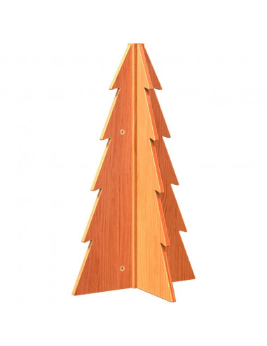 Albero di Natale Marrone Cera 69,5 cm in Legno Massello di Pino