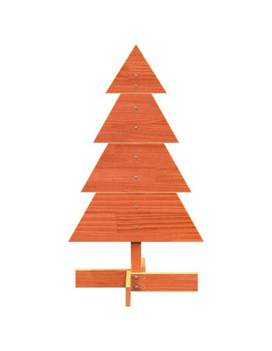 Albero di Natale Marrone Cera 80 cm in Legno Massello di Pino