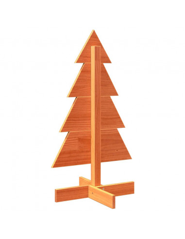 Albero di Natale Marrone Cera 80 cm in Legno Massello di Pino