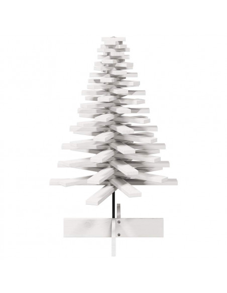 Albero di Natale Decorativo Bianco 100 cm in Legno di Pino