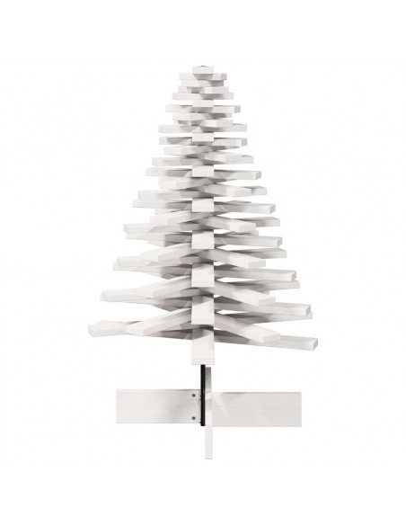 Albero di Natale Decorativo Bianco 100 cm in Legno di Pino