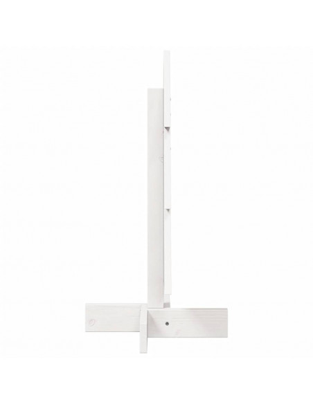 Albero di Natale Decorativo Bianco 60 cm Legno Massello di Pino