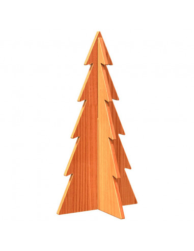 Albero di Natale Decorativo Cera 59,5 cm Legno Massello di Pino
