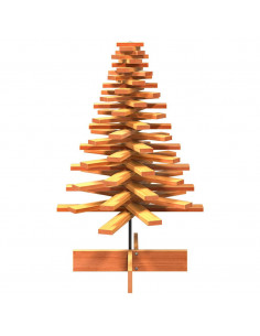Albero di Natale Marrone Cera 100 cm in Legno Massello di Pino 2