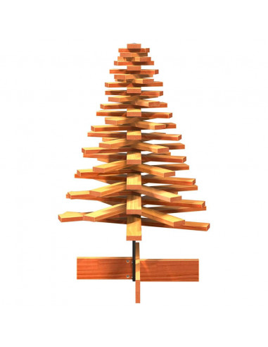 Albero di Natale Marrone Cera 100 cm in Legno Massello di Pino