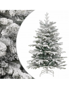 Albero Natale Artificiale Incernierato con Neve Fioccata 150 cm 2