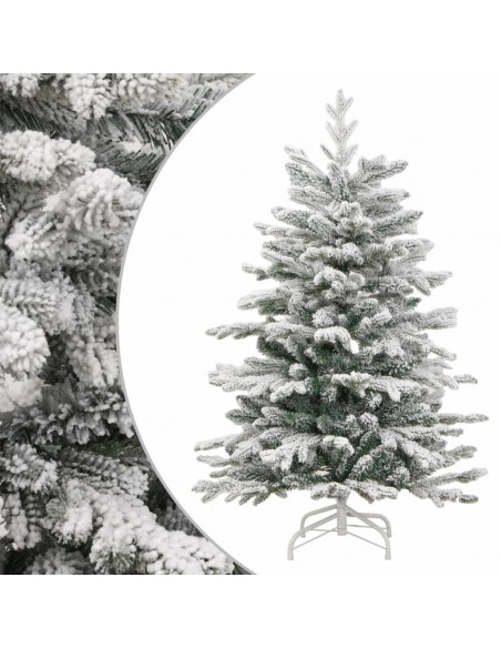 Albero Natale Artificiale Incernierato con Neve Fioccata 150 cm