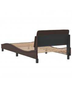 Giroletto con Testiera Marrone 100x200 cm in Similpelle