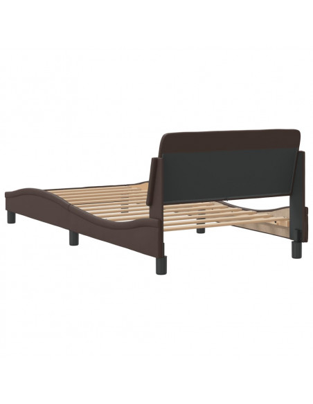 Giroletto con Testiera Marrone 100x200 cm in Similpelle
