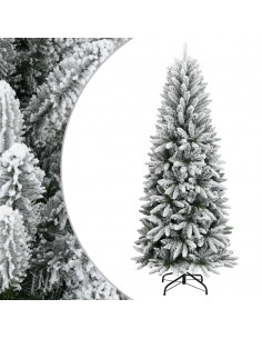 Albero di Natale Artificiale con Neve Floccata 240 cm PVC e PE 2