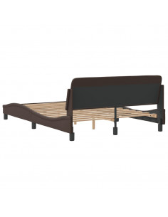 Giroletto con Testiera Marrone 120x200 cm in Similpelle