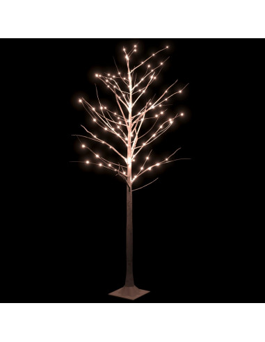 Betulla con LED Bianco Caldo 128 LED 220 cm