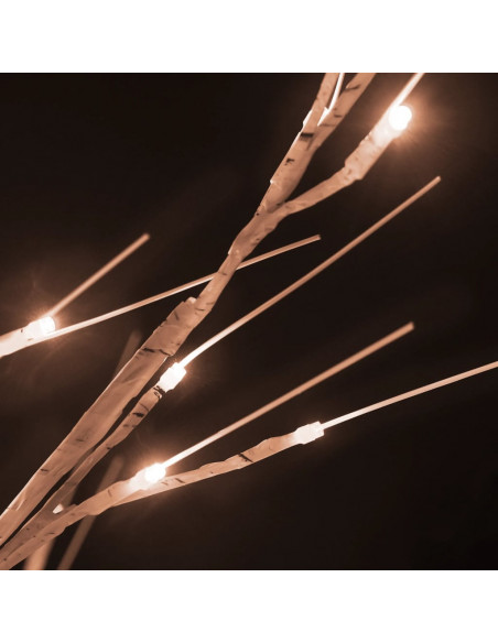 Betulla con LED Bianco Caldo 128 LED 220 cm