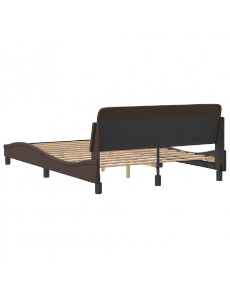 Giroletto con Testiera Marrone 140x200 cm in Similpelle