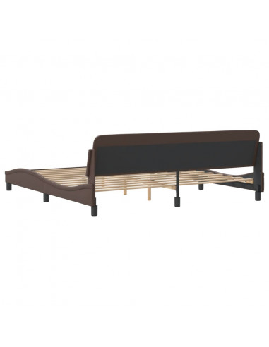 Giroletto con Testiera Marrone 200x200 cm in Similpelle