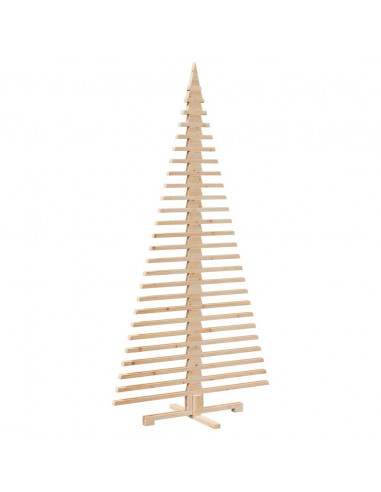 Albero di Natale Decorativo in Legno 210 cm Legno Massello Pino