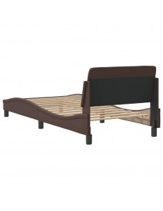 Giroletto con Testiera Marrone 90x200 cm in Similpelle