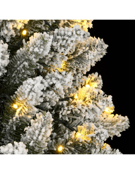 Albero di Natale Artificiale con 150 LED e Neve Fioccata 150 cm