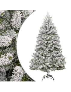 Albero Natale Artificiale Incernierato con Neve Fioccata 210 cm 2
