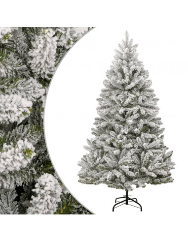 Albero Natale Artificiale Incernierato con Neve Fioccata 210 cm