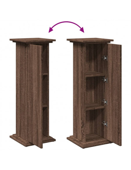Espositore con Portaoggetti Rovere Marrone 31x30x90 Truciolato