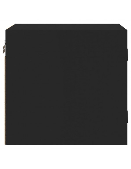 Comodini con Ante in Vetro 2pz Nero 35x37x35 cm