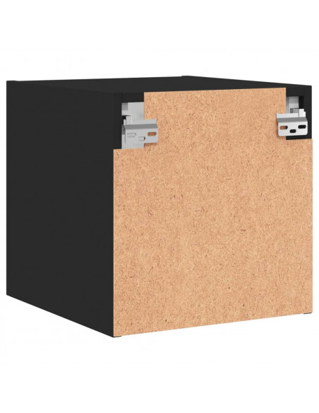 Comodini con Ante in Vetro 2pz Nero 35x37x35 cm