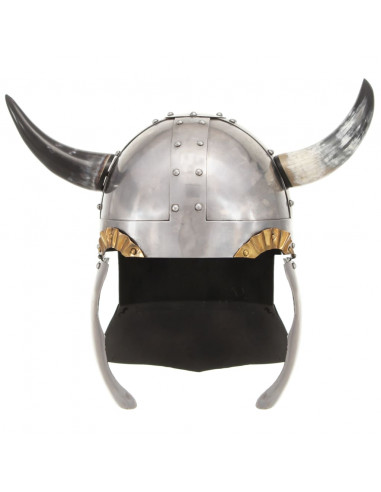 Elmo Vichingo di Fantasia LARP Argento in Acciaio