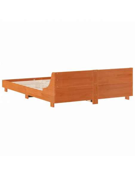 Giroletto con Testiera Marrone Cera 150x200 cm Massello Pino