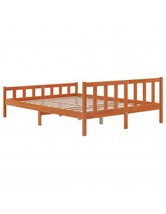 Giroletto con Testiera Marrone Cera 150x200 cm Massello Pino