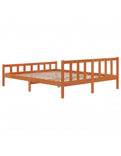 Giroletto con Testiera Marrone Cera 180x200 cm Massello Pino