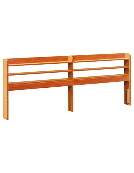 Giroletto con Testiera Marrone Cera 200x200 cm Massello Pino