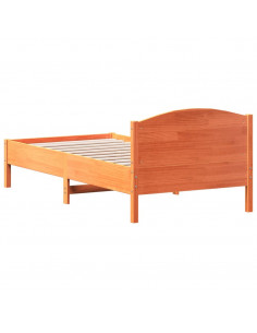 Giroletto con Testiera Marrone Cera 75x190 cm Massello Pino