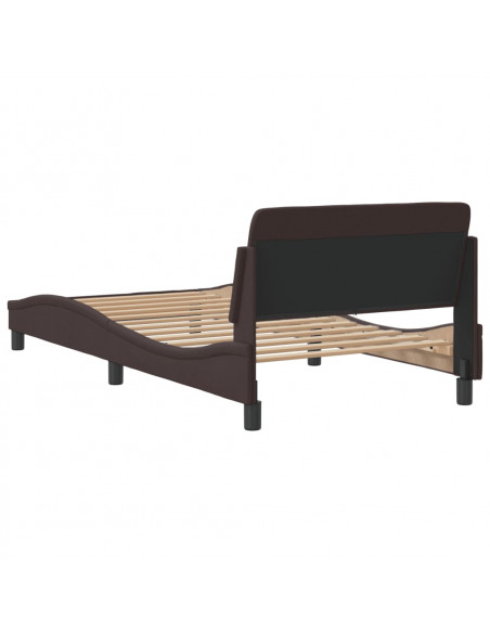 Giroletto con Testiera Marrone Scuro 100x200 cm in Tessuto