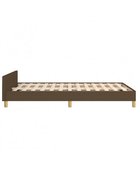 Giroletto con Testiera Marrone Scuro 120x190 cm in Tessuto