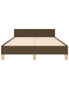 Giroletto con Testiera Marrone Scuro 120x190 cm in Tessuto