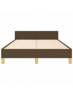 Giroletto con Testiera Marrone Scuro 120x190 cm in Tessuto