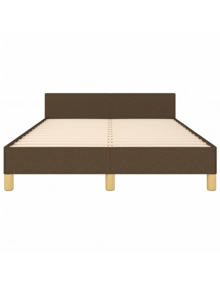 Giroletto con Testiera Marrone Scuro 120x190 cm in Tessuto