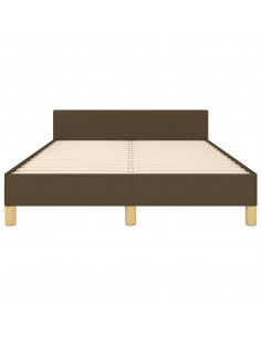 Giroletto con Testiera Marrone Scuro 120x190 cm in Tessuto